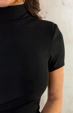 Aangesloten Col Jurk Zwart -Kleding Promotie Winkel Aangesloten Col Jurk Zwart 7 586x900 2