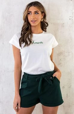 Basic Strik Shorts Smaragd -Kleding Promotie Winkel Amour Top Smaragd 3 586x900 2