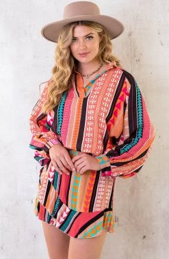 Aztec Skort Black -Kleding Promotie Winkel Aztec Blouse Black 586x900 2