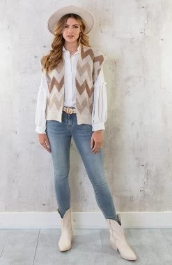 Lage Cowboyboots Beige 22 Lage Cowboyboots Beige -Kleding Promotie Winkel Aztec Gilet Beige 4 586x900 2