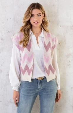 Aztec Gilet Dust Roze