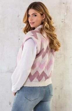 Aztec Gilet Dust Roze -Kleding Promotie Winkel Aztec Gilet Dust Roze 3 586x900 1