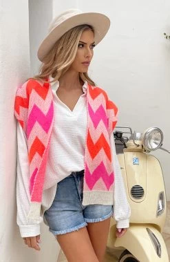 Aztec Gilet Neon Pink