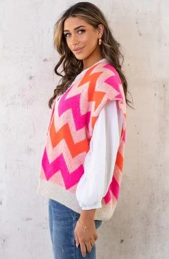 Aztec Gilet Neon Pink -Kleding Promotie Winkel Aztec Gilet Neon Pink 5 586x900 1