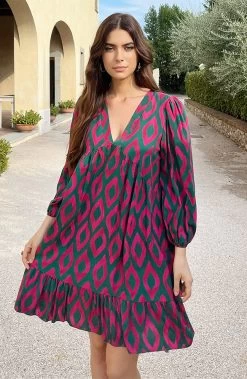 Aztec Tuniek Groen Roze -Kleding Promotie Winkel Aztec Tuniek Groen Roze 1 586x900 1