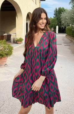 Aztec Tuniek Groen Roze -Kleding Promotie Winkel Aztec Tuniek Groen Roze 4 586x900 1