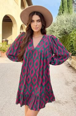 Aztec Tuniek Groen Roze -Kleding Promotie Winkel Aztec Tuniek Groen Roze 5 586x900 1