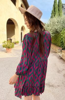 Aztec Tuniek Groen Roze -Kleding Promotie Winkel Aztec Tuniek Groen Roze 9 586x900 1