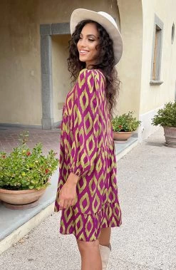 Aztec Tuniek Paars Groen -Kleding Promotie Winkel Aztec Tuniek Paars Groen 2 586x900 1