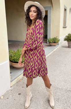 Aztec Tuniek Paars Groen -Kleding Promotie Winkel Aztec Tuniek Paars Groen 3 586x900 1