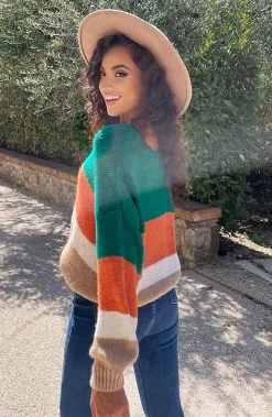 Banen Trui Petrol Terra -Kleding Promotie Winkel Banen Trui Petrol Taupe Terra 3 586x900 1