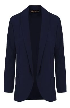 Basic Blazer Marineblauw -Kleding Promotie Winkel Basic Blazer Marineblauw 586x900 1