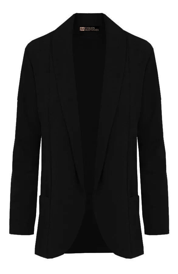 Basic Blazer Zwart 13 Basic Blazer Zwart - Afbeelding 11