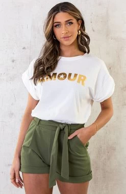 Basic Strik Shorts Legergroen -Kleding Promotie Winkel Basic Strik Shorts Legergroen 3 586x900 1