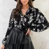 Bloemen Blouse Zwart Wit -Kleding Promotie Winkel Bloemen Blouse Zwart Wit 2 586x900 1