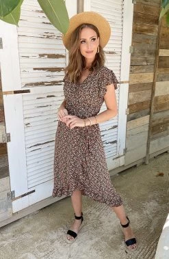 Musthave Deal Midi Jurken Met Print -Kleding Promotie Winkel Bloemen Jurk Midi Koraal 586x900 1