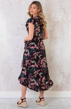 Bloemen Jurk Midi Print Zwart 22 Bloemen Jurk Midi Print Zwart -Kleding Promotie Winkel Bloemen Jurk Midi Print Zwart 1 586x900 2