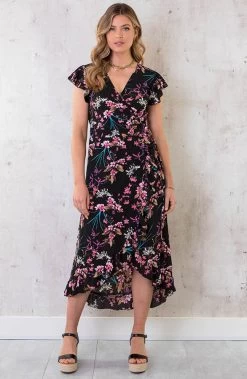 Bloemen Jurk Midi Print Zwart 19 Bloemen Jurk Midi Print Zwart -Kleding Promotie Winkel Bloemen Jurk Midi Print Zwart 3 586x900 2