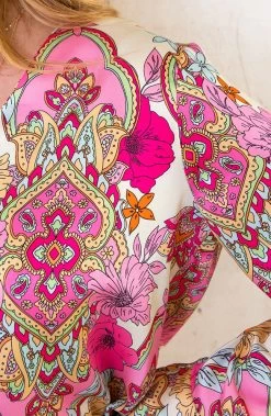 Bloemen Knopen Blouse Roze -Kleding Promotie Winkel Bloemen Knopen Blouse Roze 1 586x900 1