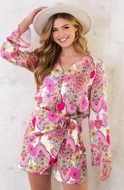 Bloemen Fashion Co-ord -Kleding Promotie Winkel Bloemen Knopen Blouse Roze 4 586x900 3