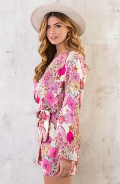 Bloemen Fashion Co-ord -Kleding Promotie Winkel Bloemen Knopen Blouse Roze 6 586x900 2