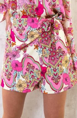 Bloemen Overslag Skort Roze