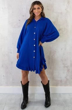 Blouse Jurk Oversized Kobalt