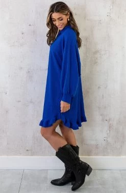 Blouse Jurk Oversized Kobalt -Kleding Promotie Winkel Blouse Jurk Oversized Kobalt 3 586x900 1