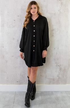 Blouse Jurk Oversized Zwart -Kleding Promotie Winkel Blouse Jurk Oversized Zwart 2 586x900 1