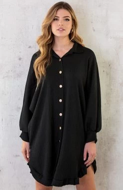 Blouse Jurk Oversized Zwart
