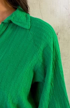 Blouse Katoen Feminine Bright Green -Kleding Promotie Winkel Blouse Katoen Feminine Bright Green 1 586x900 1