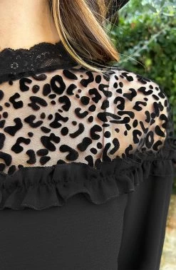 Blouse Panterprint Zwart -Kleding Promotie Winkel Blouse Panterprint Zwart 1 586x900 2