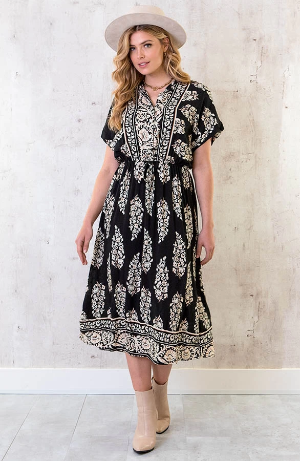 Blousejurk Bali Zwart 4 Blousejurk Bali Zwart - Afbeelding 2