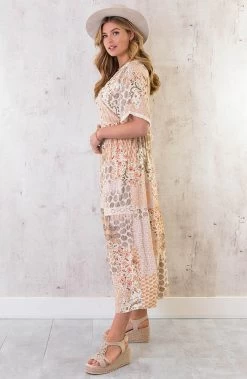 Boho Print Jurk Maxi Beige -Kleding Promotie Winkel Boho Print Jurk Maxi Beige 5 586x900 1