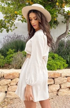 Boho V-Hals Jurk Beige -Kleding Promotie Winkel Boho V Hals Jurk Beige 5 586x900 1