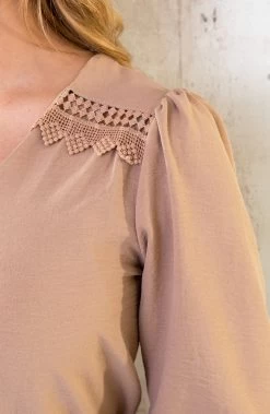 Boho V-Hals Jurk Camel -Kleding Promotie Winkel Boho V Hals Jurk Camel 1 586x900 1