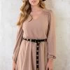 Boho V-Hals Jurk Camel -Kleding Promotie Winkel Boho V Hals Jurk Camel 4 586x900 1