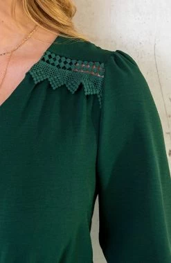 Boho V-Hals Jurk Smaragd -Kleding Promotie Winkel Boho V Hals Jurk Smaragd 1 586x900 2