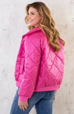 Bomber Jacket Quilted Fuchsia -Kleding Promotie Winkel Bomber Jacket Quilted Fuchsia 5 586x900 1