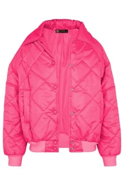 Bomber Jacket Quilted Fuchsia -Kleding Promotie Winkel Bomber Jacket Quilted Fuchsia 586x900 1