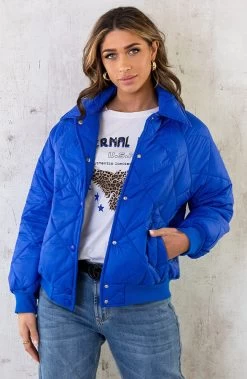 Bomber Jacket Quilted Kobalt