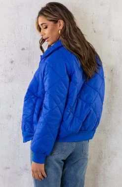 Bomber Jacket Quilted Kobalt -Kleding Promotie Winkel Bomber Jacket Quilted Kobalt 4 586x900 1
