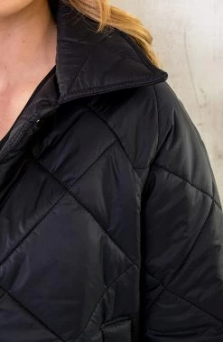 Bomber Jacket Quilted Zwart -Kleding Promotie Winkel Bomber Jacket Quilted Zwart 6 586x900 1