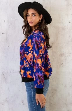 Bomberjacket Multicolor Kobalt -Kleding Promotie Winkel Bomberjacket Multicolor Kobalt 2 586x900 1