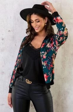 Bomberjacket Multicolor Smaragd -Kleding Promotie Winkel Bomberjacket Multicolor Smaragd 6 586x900 1