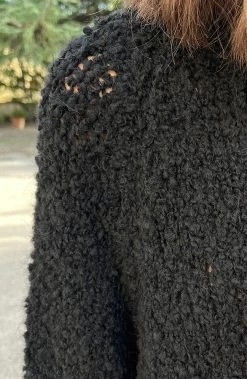 Boucle Oversized Tuniek Zwart -Kleding Promotie Winkel Boucle Oversized Tuniek Zwart 2 586x900 1