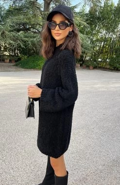 Boucle Oversized Tuniek Zwart