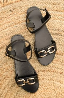 Buckle Sandalen Zwart