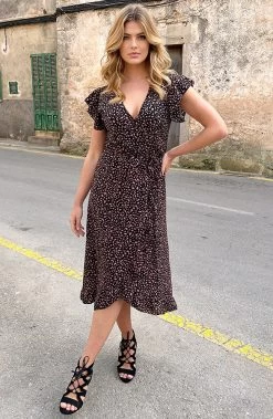 Musthave Deal Cheetah Jurken Midi -Kleding Promotie Winkel Cheetah Jurk Midi Zwart Koraal 5 586x900 3