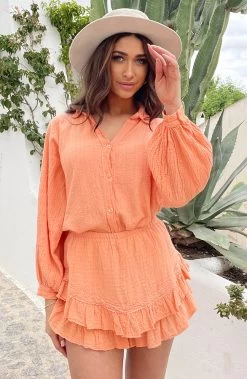 Co-ord Katoen Feminine Koraal